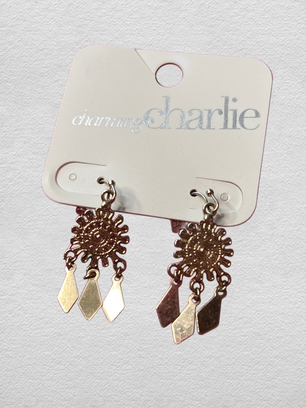 Gold Sunburst Dream Catcher Earrings